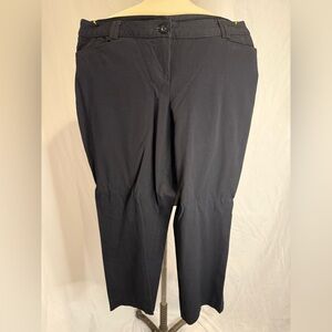 Lane Bryant Black Cotton-Blend Trousers